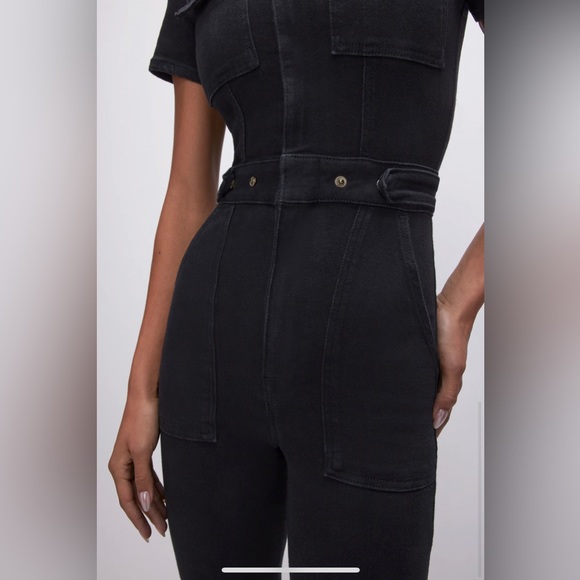 Good American FIT FOR SUCCESS BOOTCUT BLACK JUMPSUIT Women’s size  0 - Picture 3 of 11